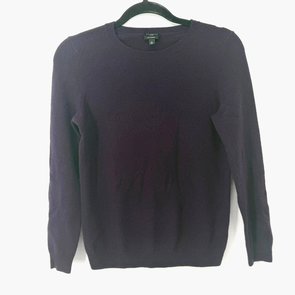 Talbots Purple Pure Cashmere Sweater Office Quiet Luxury Parisian OSize SP